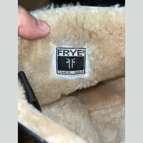 Frye Vintage Black Leather High Boots Women’s Size 12 - Picture 5 of 14